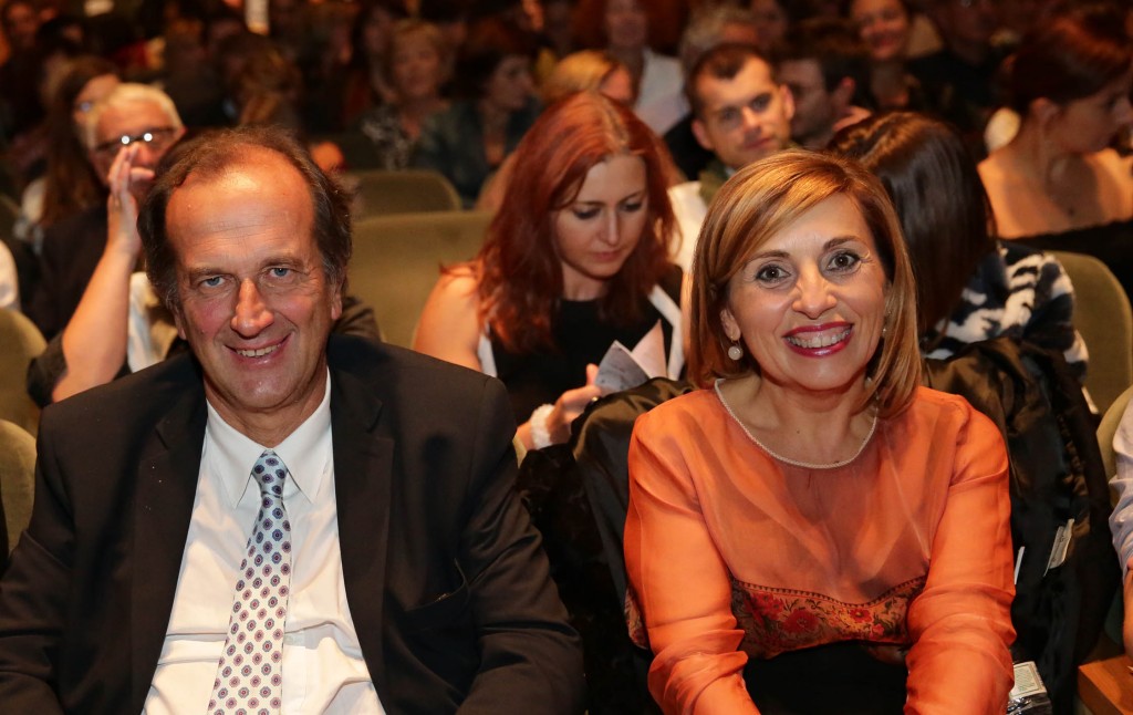 Mauro Smeraldi (presidente Unione Terre di Castelli) e Alessandra Anderlini (direttrice Poesia Festival) all'inaugurazione di Poesia Festival '14 :: photo Serena Campanini-Elisabetta Baracchi