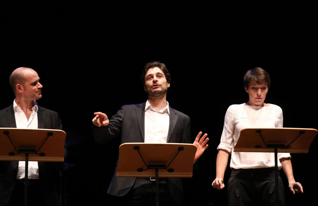 Michele Dell'Utri, Lino Guanciale e Diana Manea Immagina John Lennon - Poesia Festival '17 photo © Serena Campanini