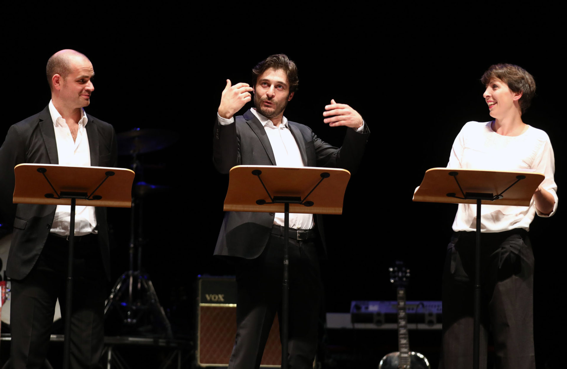 Michele Dell'Utri, Lino Guanciale e Diana Manea Immagina John Lennon - Poesia Festival '17 photo © Serena Campanini