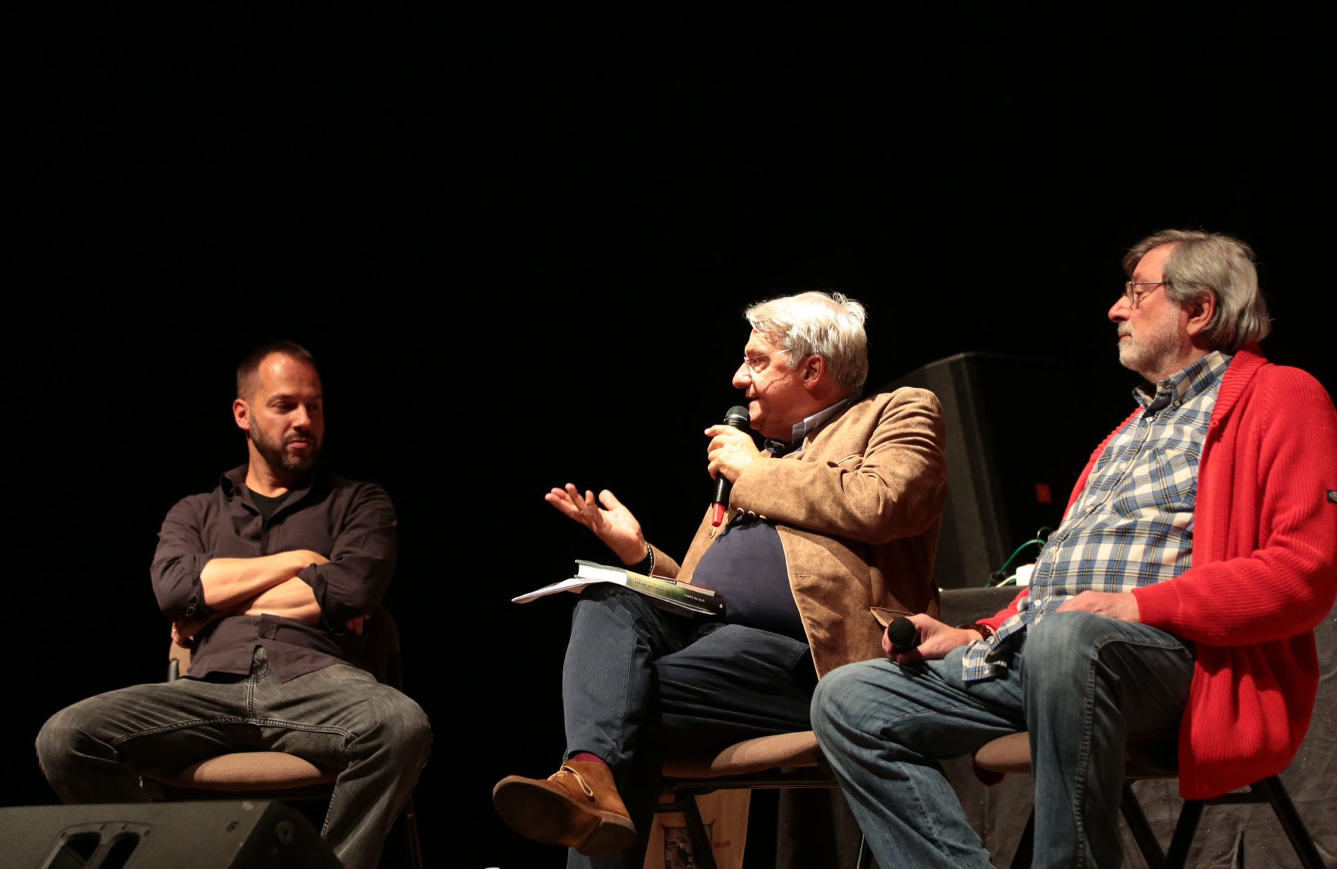 Murubutu, Alberto Bertoni e Francesco Guccini – photo © Elisabetta Baracchi Murubutu, Alberto Bertoni e Francesco Guccini – photo © Elisabetta Baracchi