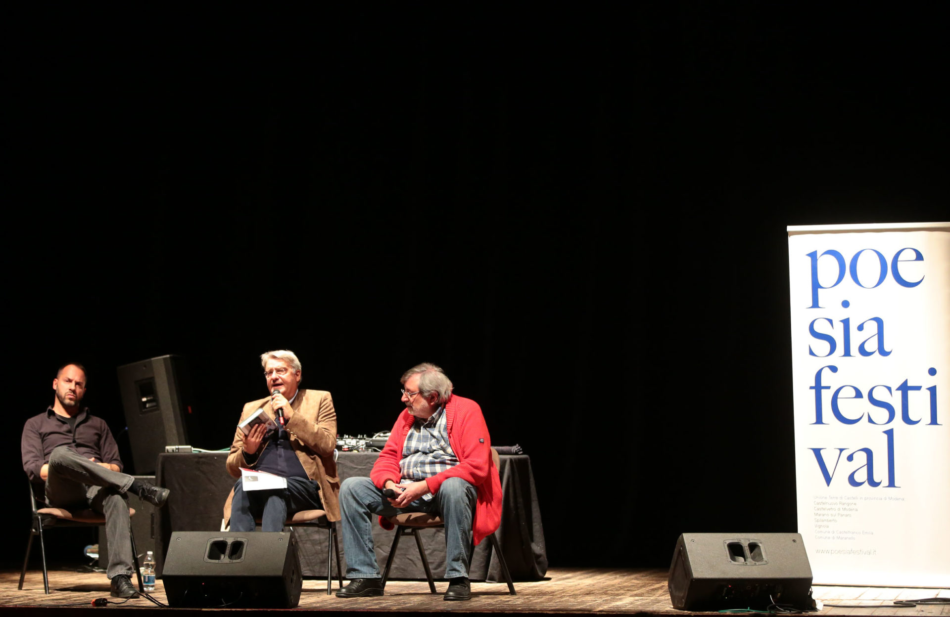 Murubutu, Alberto Bertoni e Francesco Guccini – photo © Elisabetta Baracchi Murubutu, Alberto Bertoni e Francesco Guccini – photo © Elisabetta Baracchi