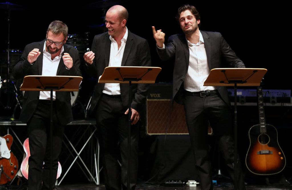 Nicola Bortolotti, Michele Dell'Utri e Lino Guanciale Immagina John Lennon - Poesia Festival '17 photo © Serena Campanini